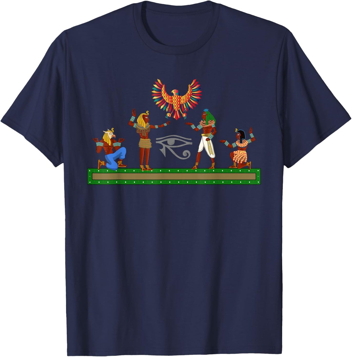 Proud Egyptian Gift Hieroglyphics Tut Ankh Pyramids Egypt T-Shirt - T-Shirt | Navy