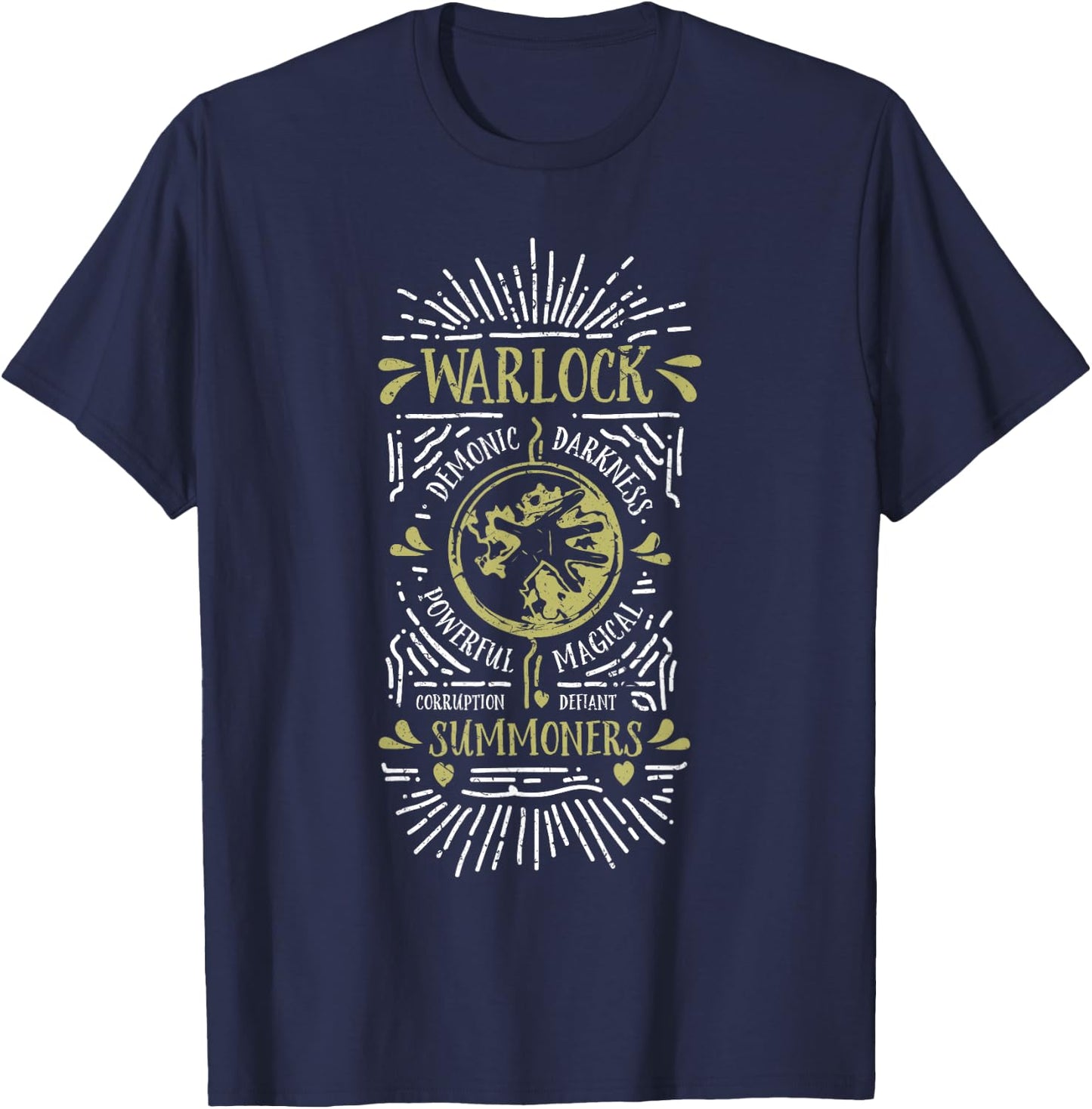 Wow Warlock Role Playing Gamer T-Shirt - T-Shirt | Navy