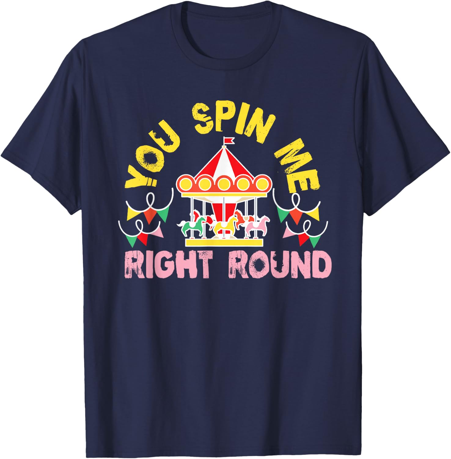 Cute Carousel Horse Merry-Go-Round for Girls T-Shirt - T-Shirt | Navy