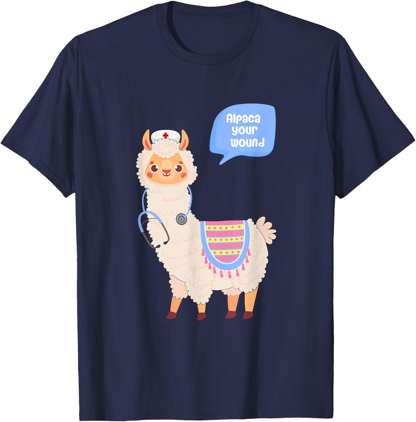 Alpaca Your Wound Cute Llama Wound Care Nurse Gift T-Shirt - T-Shirt | Navy