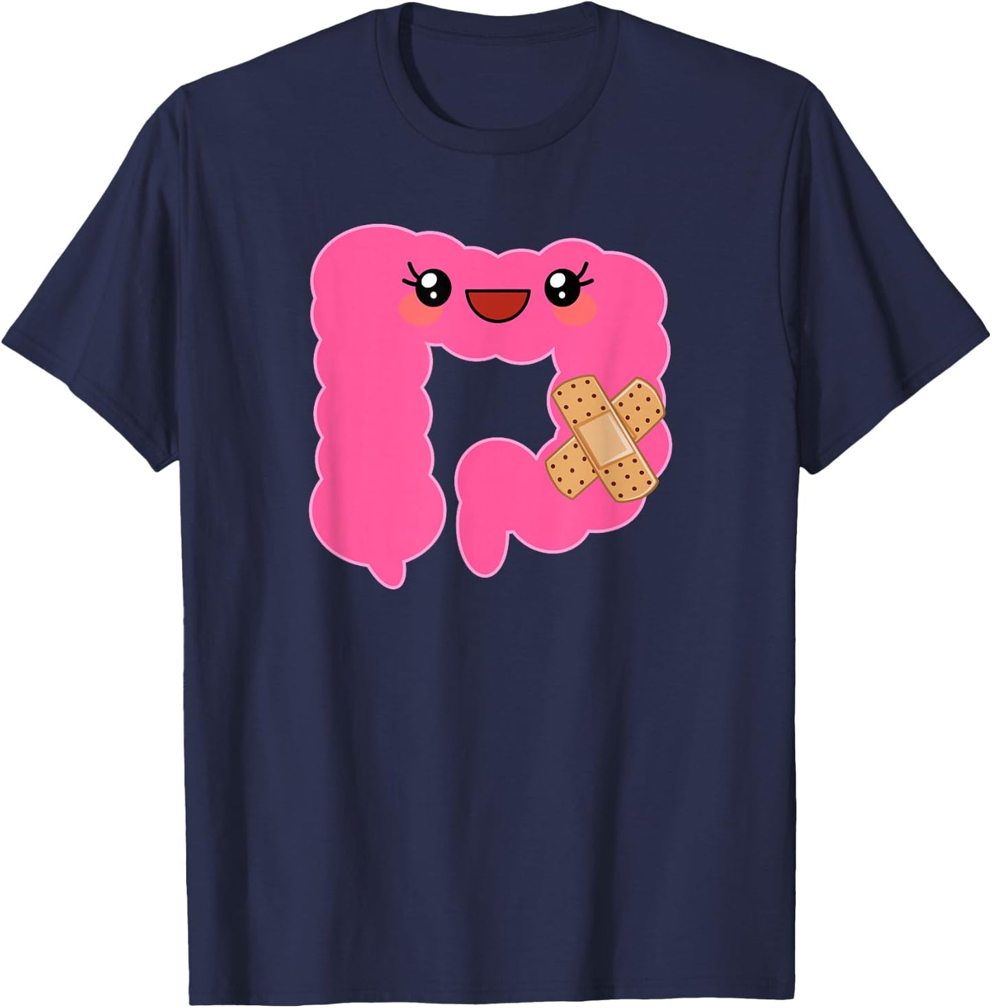 Funny Colon Crohns Disease Colitis Surgery Gift - Funny Colon - Adult - Black - Small - Short Sleeve - Cotton 60% Polyester 40% T-Shirt - T-Shirt | Navy