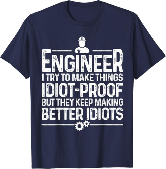 Funny Engineer Gift Women Cool Engineering Mechanic Small T-Shirt - T-Shirt | Navy