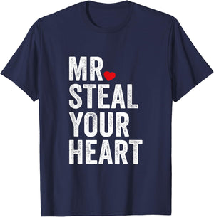 Mr. Steal Your Heart Funny Romantic Valentines Day Men’s T-Shirt - T-Shirt | Navy