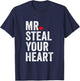 Mr. Steal Your Heart Funny Romantic Valentines Day Men’s T-Shirt - T-Shirt | Navy