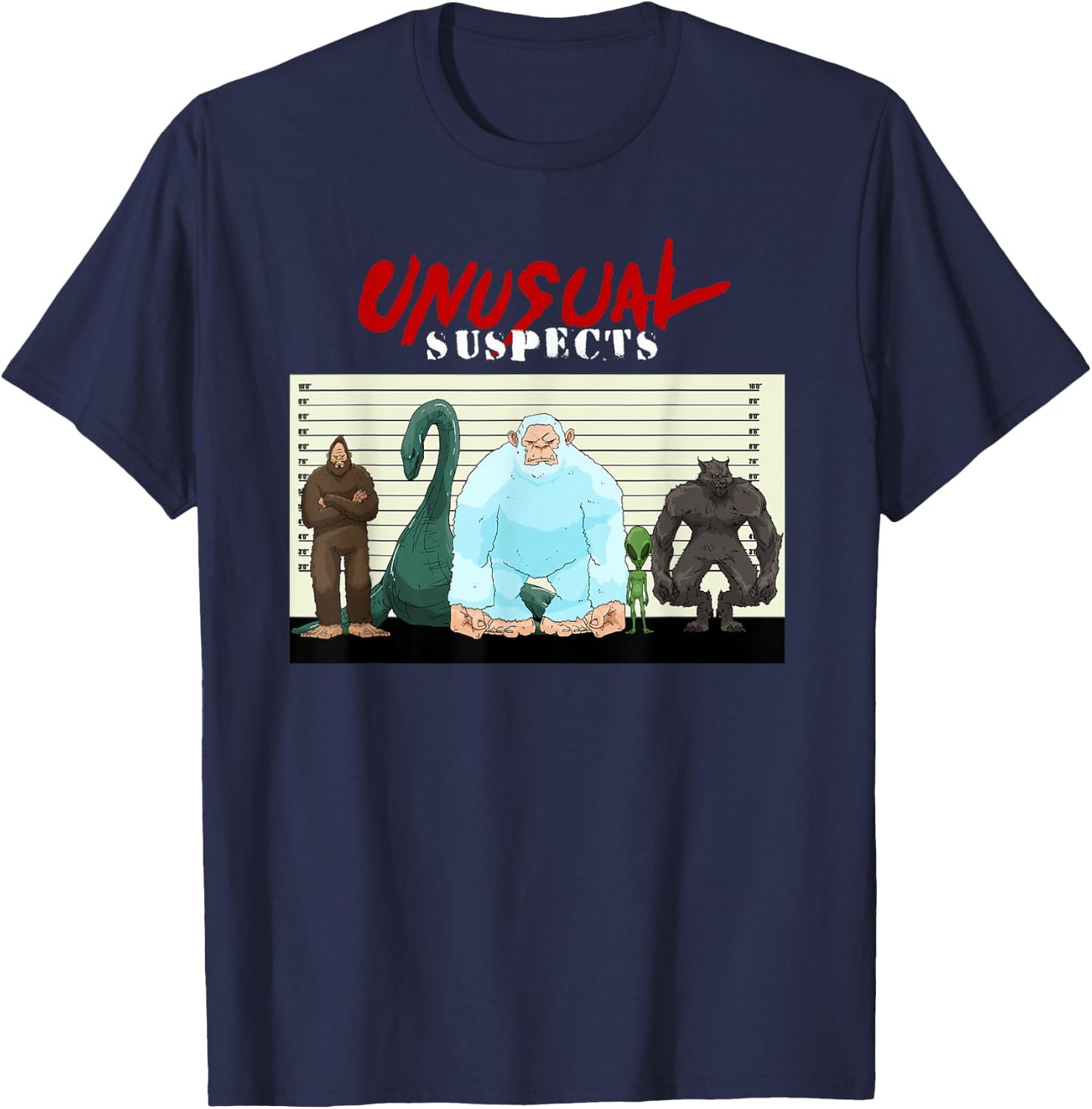 Funny Bigfoot Sasquatch Alien Lochness Monster Werewolf Gift T-Shirt - T-Shirt | Navy