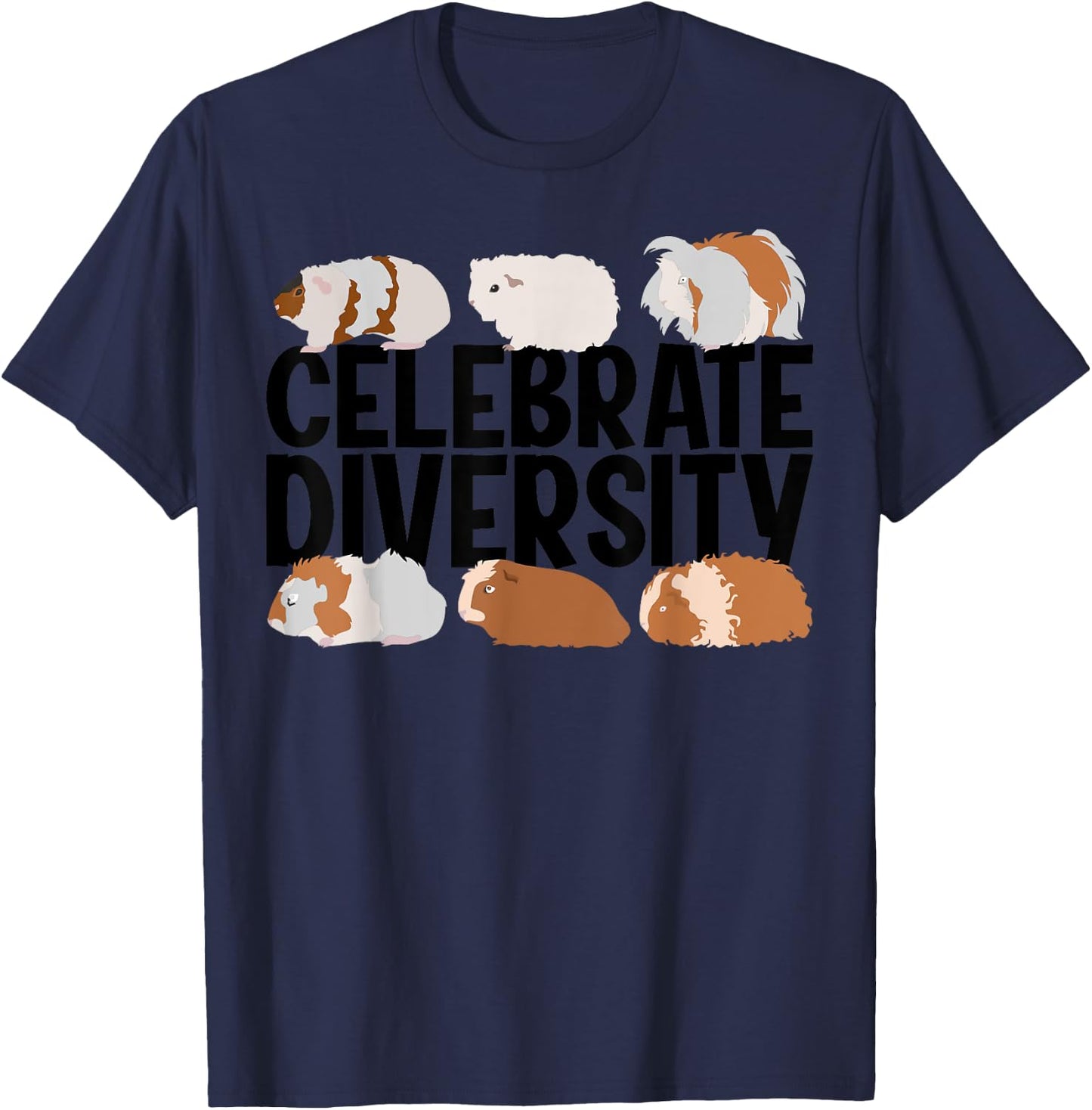 Funny Celebrate Diversity Cute Guinea Pig Gift Women T-Shirt - T-Shirt | Navy