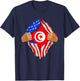 Tunisian Blood Inside Me | Tunisia Flag Gift T-Shirt - T-Shirt | Navy