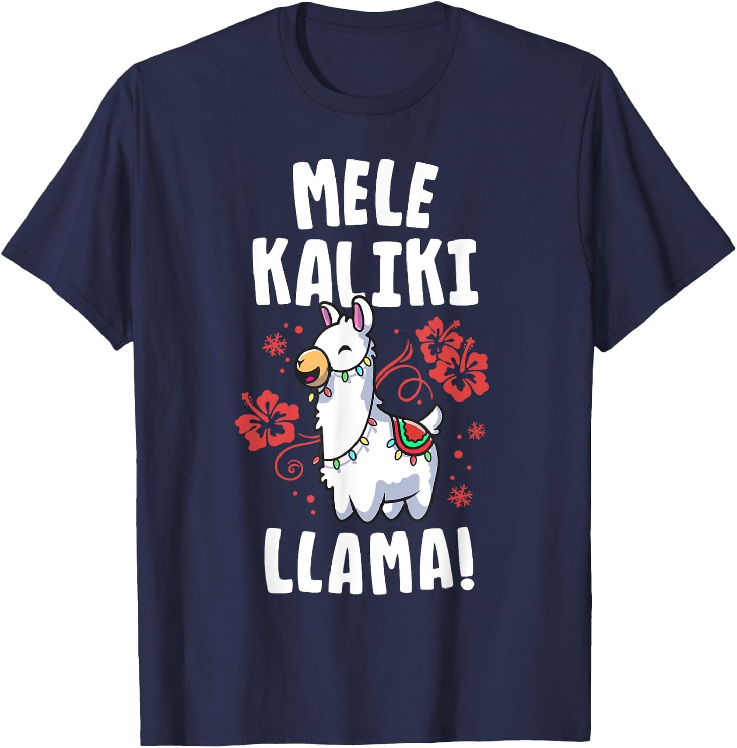 Mele Kalikimaka Shirt Hawaiian Xmas Christmas T-Shirt - T-Shirt | Navy