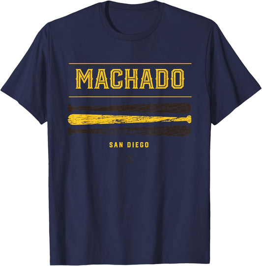 Manny Machado Vintage Baseball Bat Gameday T-Shirt - T-Shirt | Navy