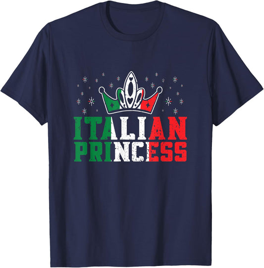 Italian Princess Flag of Italy Travel Italy T-Shirt - T-Shirt | Navy