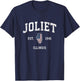 Joliet Illinois IL Vintage American Flag Sports Design T-Shirt - T-Shirt | Navy