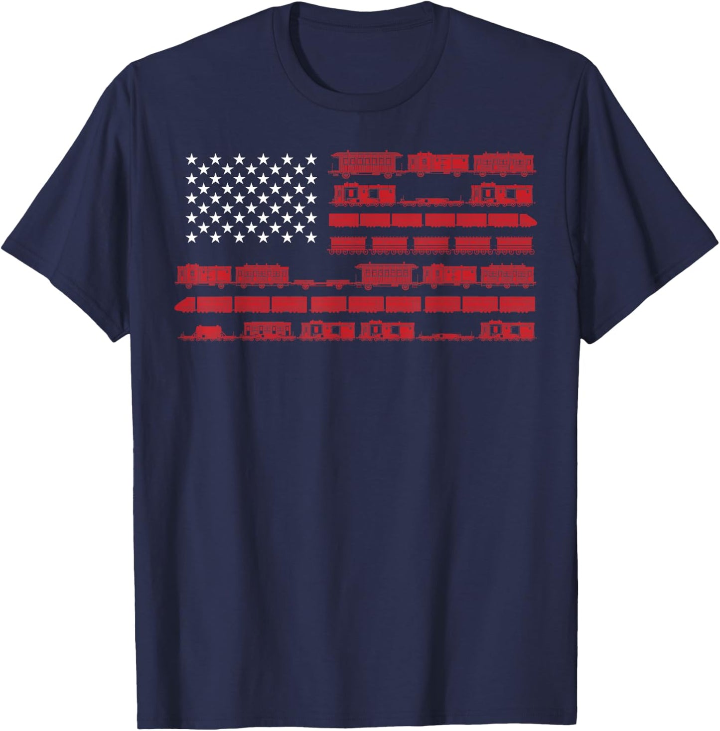 Funny Model Railroad Train Worker Gift | Cute USA Conductor T-Shirt - T-Shirt | Navy