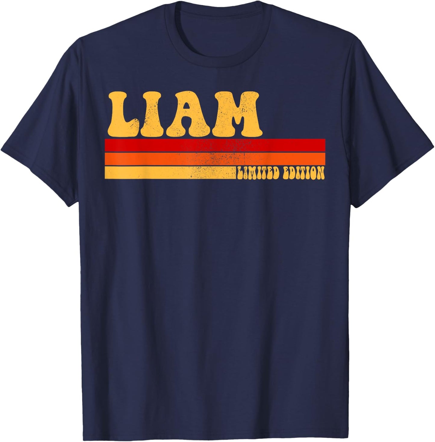 LIAM Name Personalized Idea Men Retro Vintage LIAM T-Shirt - T-Shirt | Navy