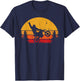 Funny Bigfoot Sasquatch Retro Sunset Riding Dirt Bike T-Shirt - T-Shirt | Navy