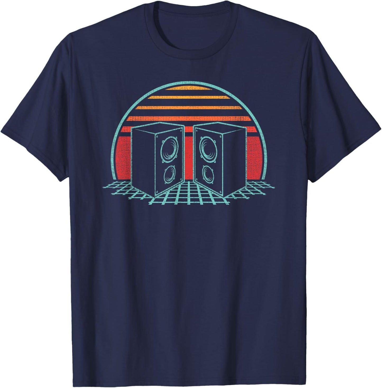 Audio Engineer Speaker Retro 80s Style Sound Guy T-Shirt - T-Shirt | Navy