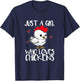 Just A Girl Who Loves Chickens Funny Chicken Cock Costume T-Shirt - T-Shirt | Navy