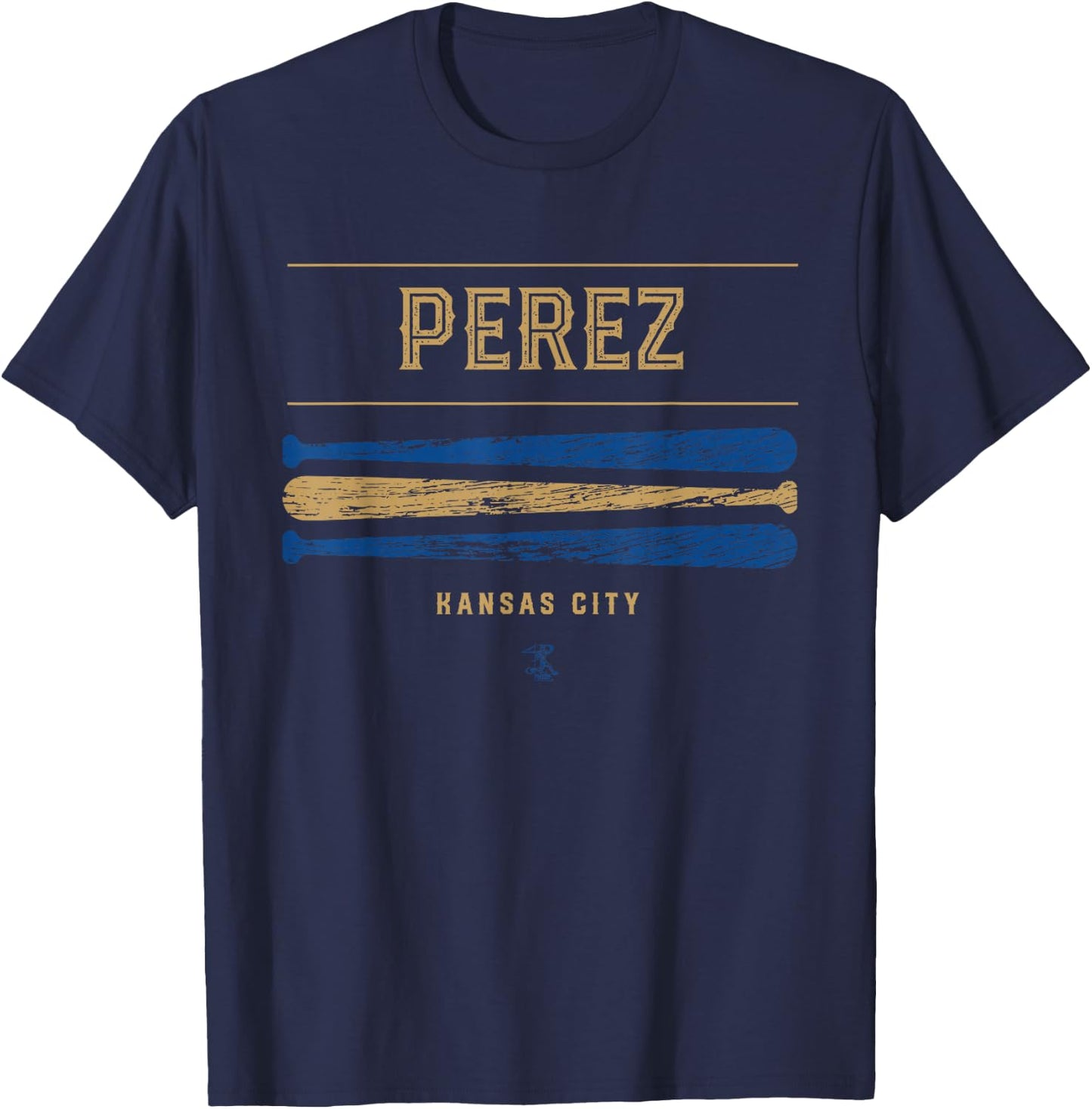 Salvador Perez Vintage Baseball Bat Gameday T-Shirt - T-Shirt | Navy