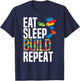 Eat Sleep Build Repeat Building Blocks Bricks Master Builder T-Shirt - T-Shirt | Navy