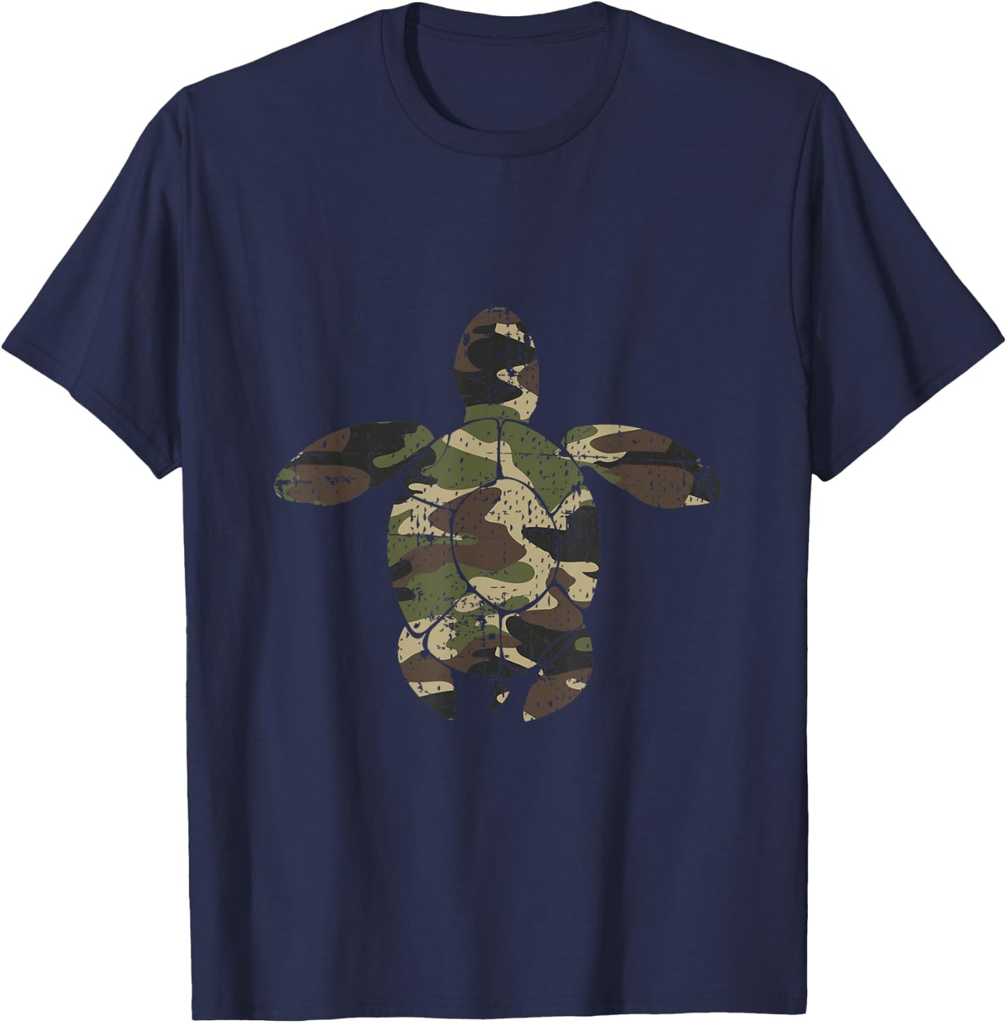 Camo Print Sea Turtle Shirt T-Shirt - T-Shirt | Navy