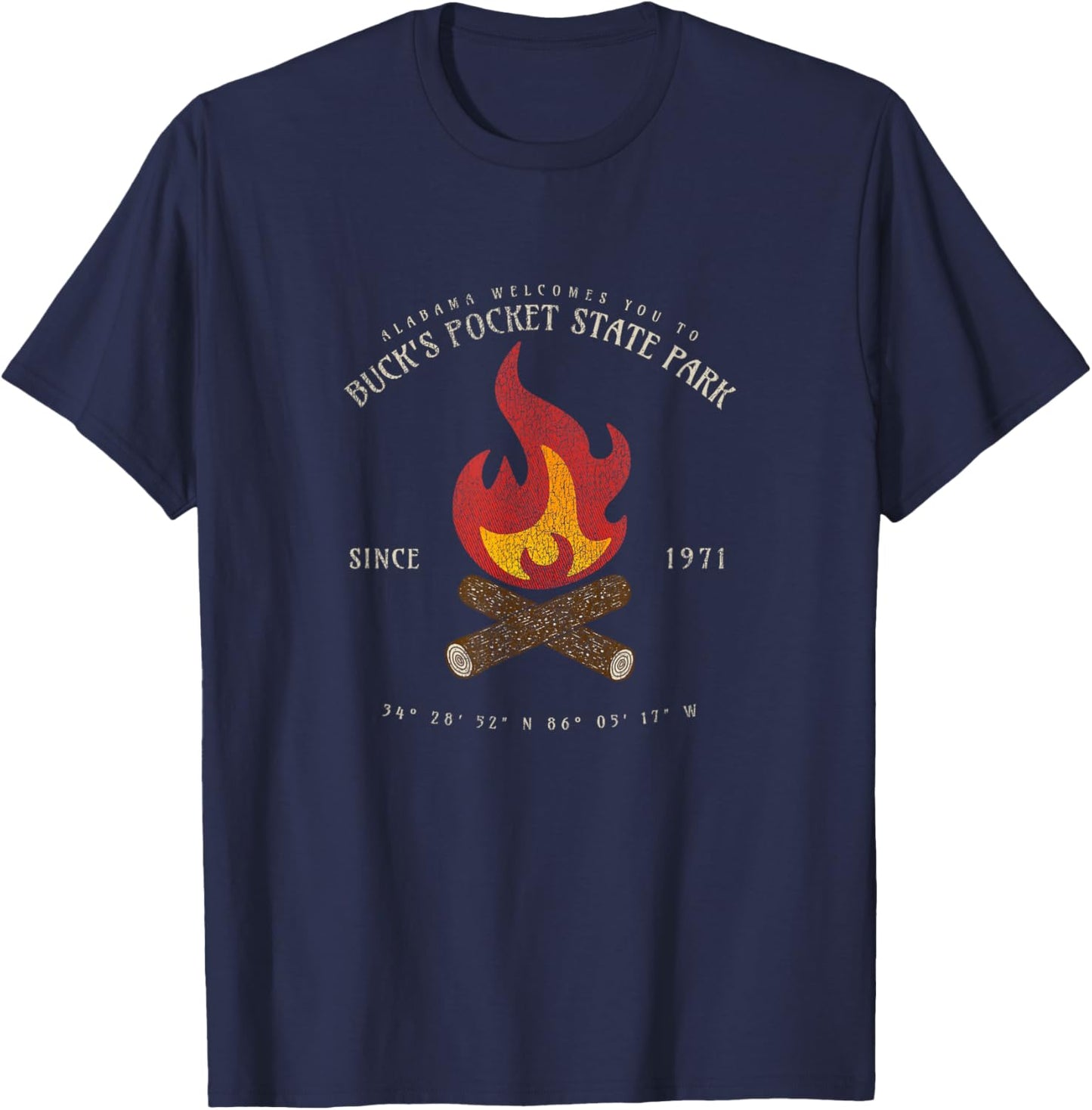 Buck's Pocket State Park Alabama Camp Souvenir Bucks Pocket T-Shirt - T-Shirt | Navy
