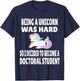 Funny Doctoral Student Unicorn PhD PsyD EdD Grad School Gift T-Shirt - T-Shirt | Navy