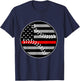 American Flag Red Line Baseball Patriotic Firefighter T-Shirt - T-Shirt | Navy