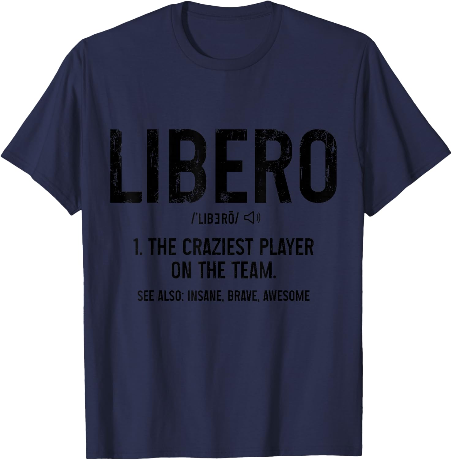 Volleyball Libero Definition Vintage Beach Volleyball Player T-Shirt - T-Shirt | Navy
