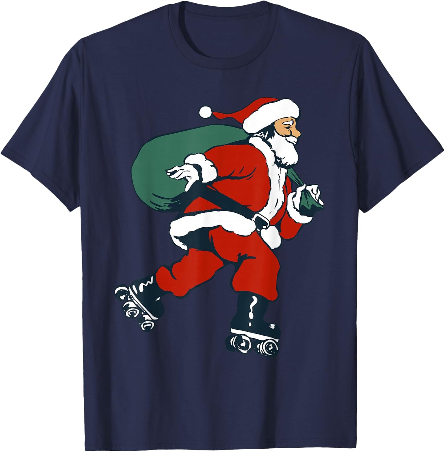 Santa Roller Skating Funny Christmas Skater Kids Boys T-Shirt - T-Shirt | Navy
