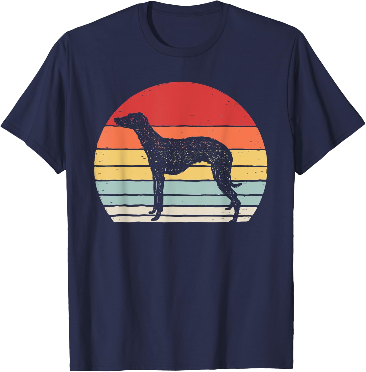 Vintage Retro Whippet Dog Men Women Kids T-Shirt - T-Shirt | Navy