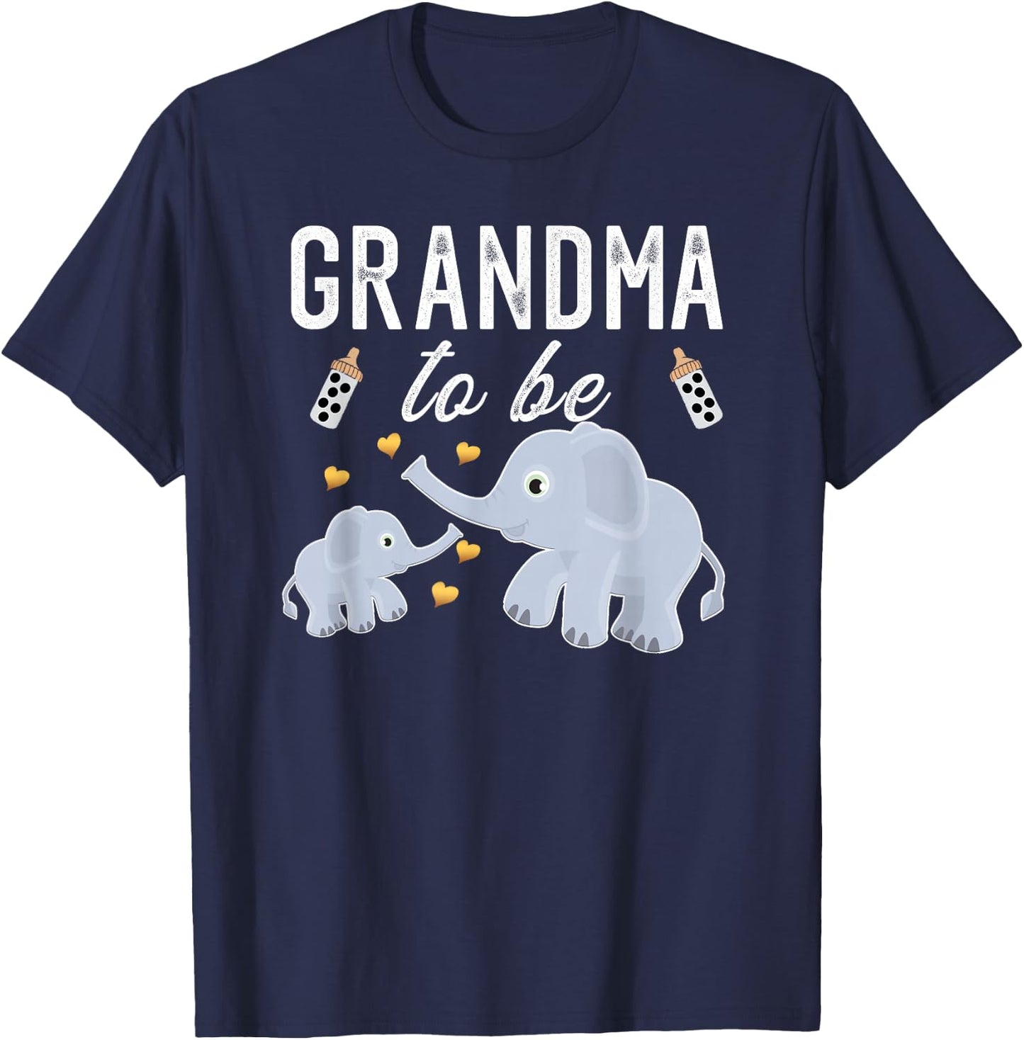 Grandma to Be Elephant Baby Shower Grandma Cute T-Shirt - T-Shirt | Navy