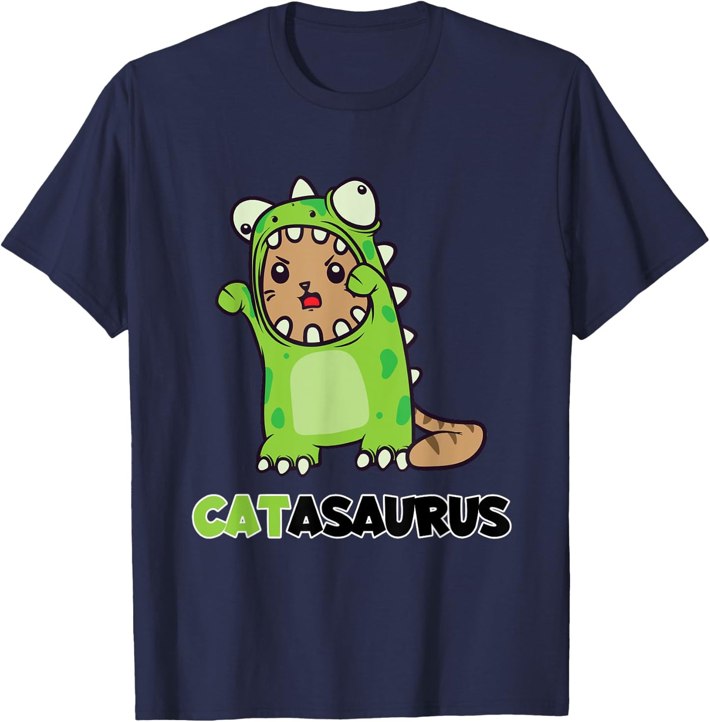 Funny Catasaurus Cat Dino Costume Dinosaur Gift T-Shirt - T-Shirt | Navy