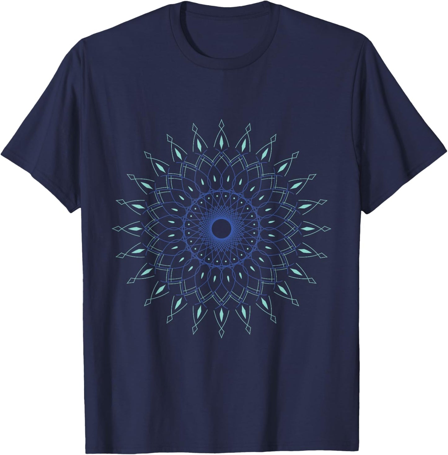 Spiritual Yoga Sacred Geometry Hindu Pilates Yogi Mandala T-Shirt - T-Shirt | Navy