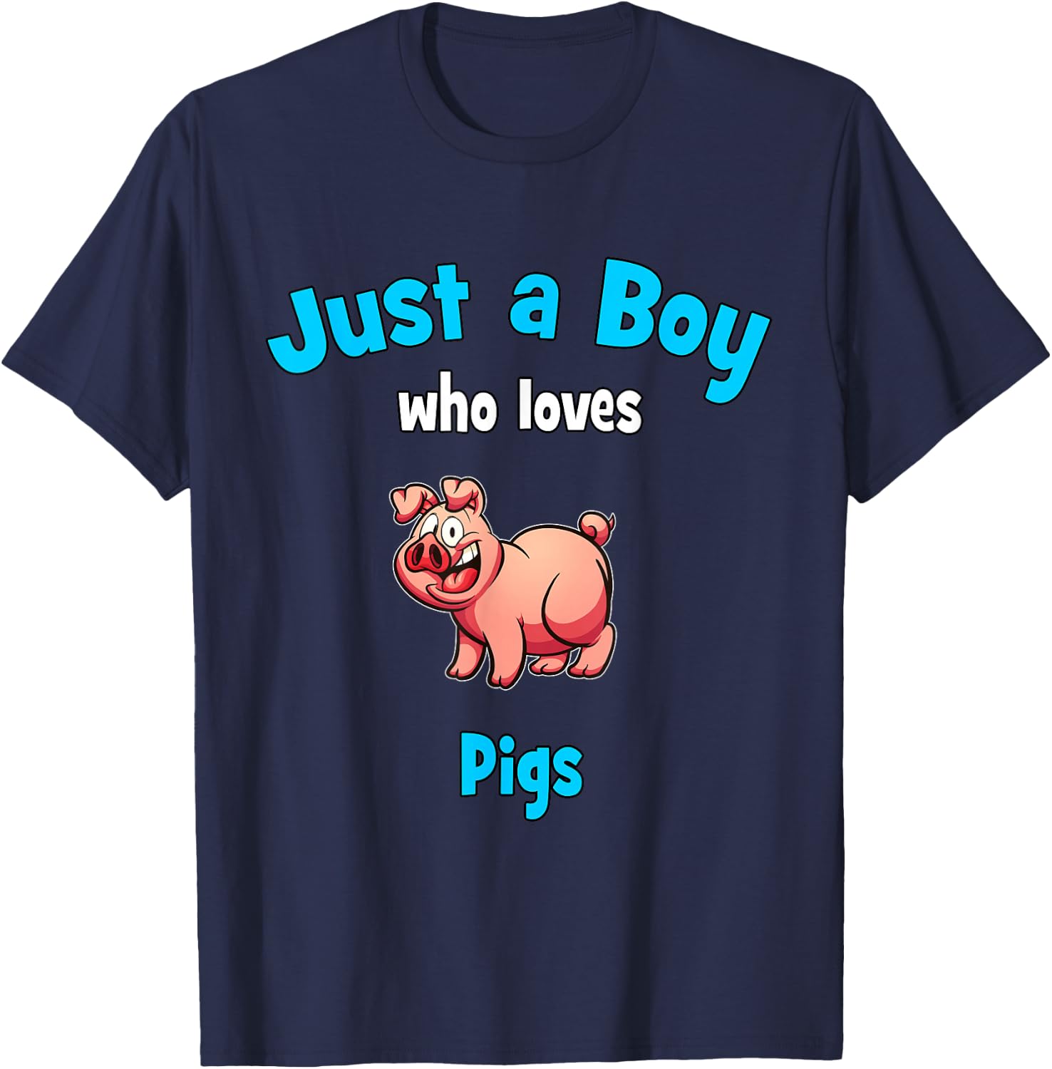 Pig Shirt for Boys | Children's Pig T-Shirt - T-Shirt | Navy