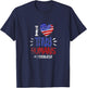 Peds Pediatric Nurse I Love Tiny Human USA Flag 4th of July T-Shirt - T-Shirt | Navy