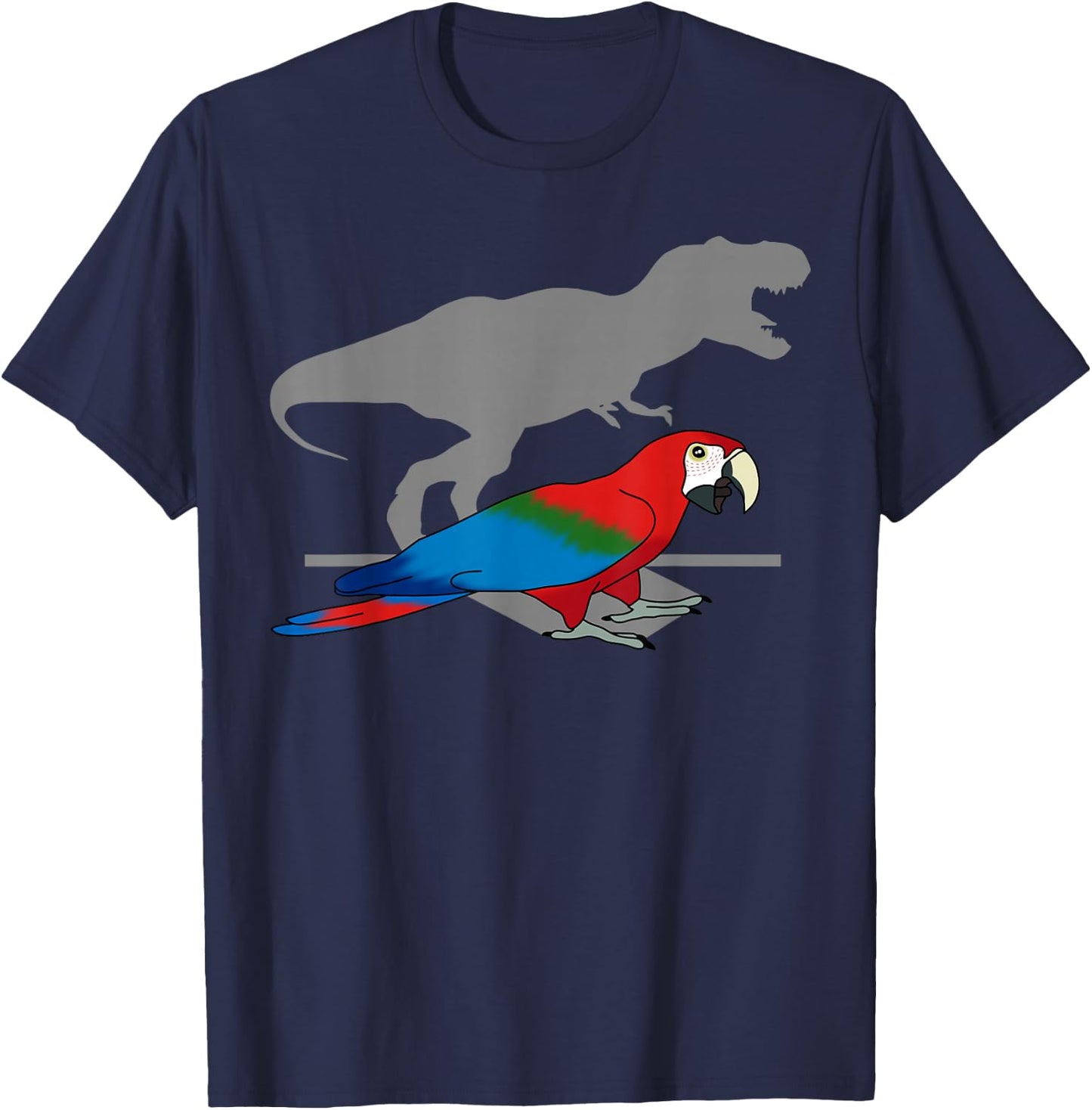 T-rex Green Winged Macaw Birb memes Funny Parrot owner T-Shirt - T-Shirt | Navy