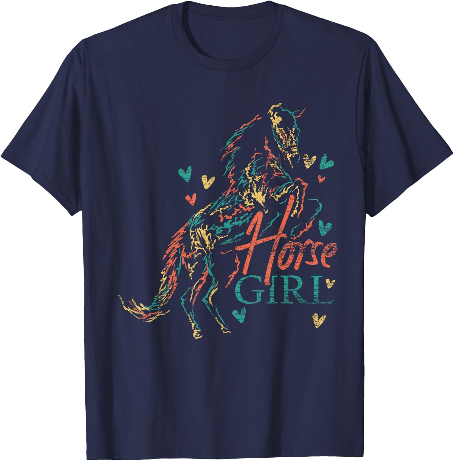Horseback Rider Horse Girl Equestrian Women Girls Horse T-Shirt - T-Shirt | Navy