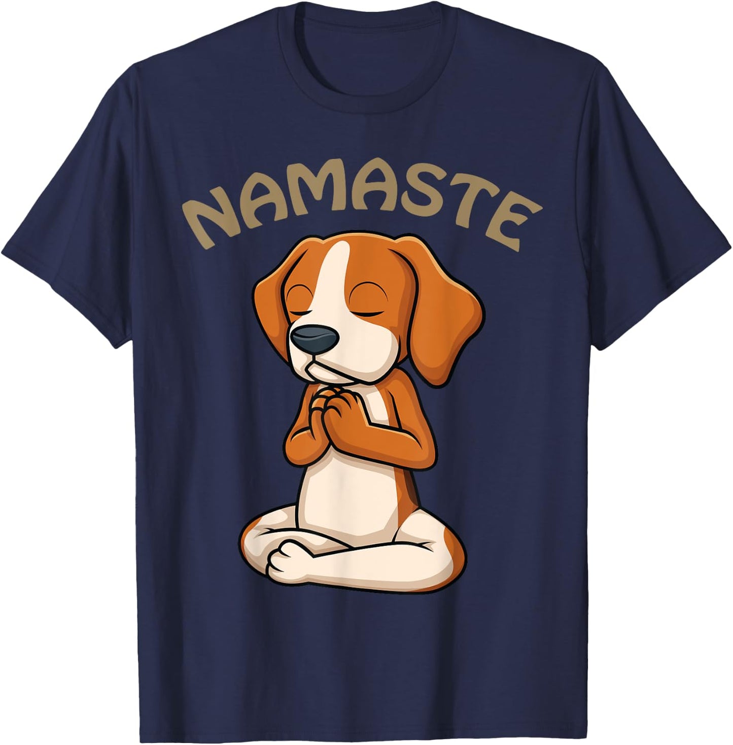 Dog Yoga Shirt Funny Puppy Lovers Yoga Gift Namaste Dogs T-Shirt - T-Shirt | Navy