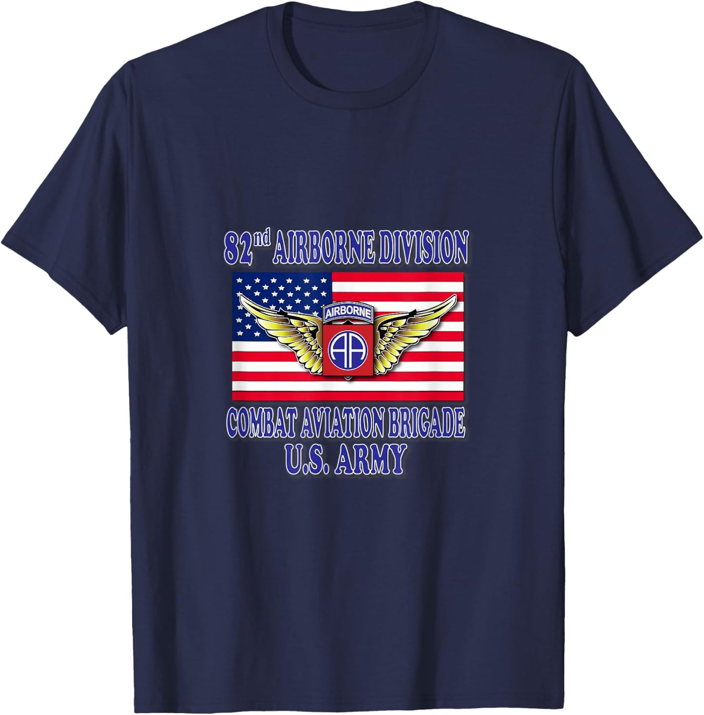 82nd Airborne Combat Aviation Brigade (Front Design) T-Shirt - T-Shirt | Navy