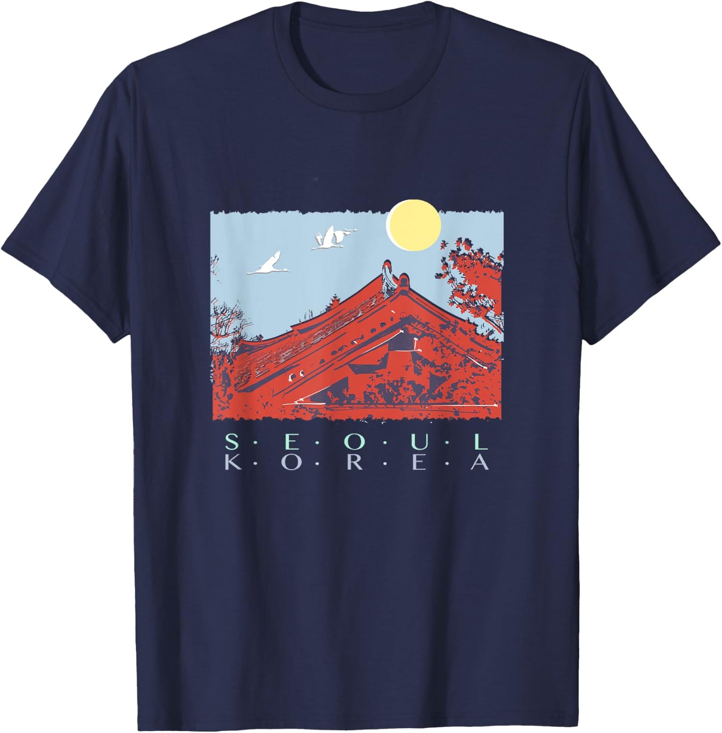 SEOUL, KOREA, Series of Design Seoul, Over the Moon T-Shirt - T-Shirt | Navy
