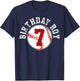 Baseball 7th Birthday Party 7 Years Old Gift T-Shirt - T-Shirt | Navy