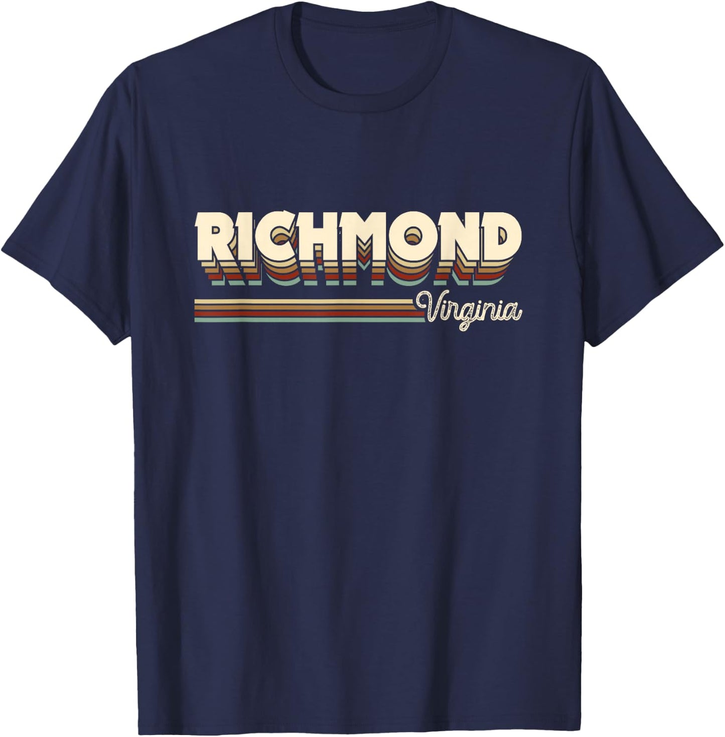 Retro Richmond Virginia VA Gifts Men Women Kids Vintage RVA T-Shirt - T-Shirt | Navy