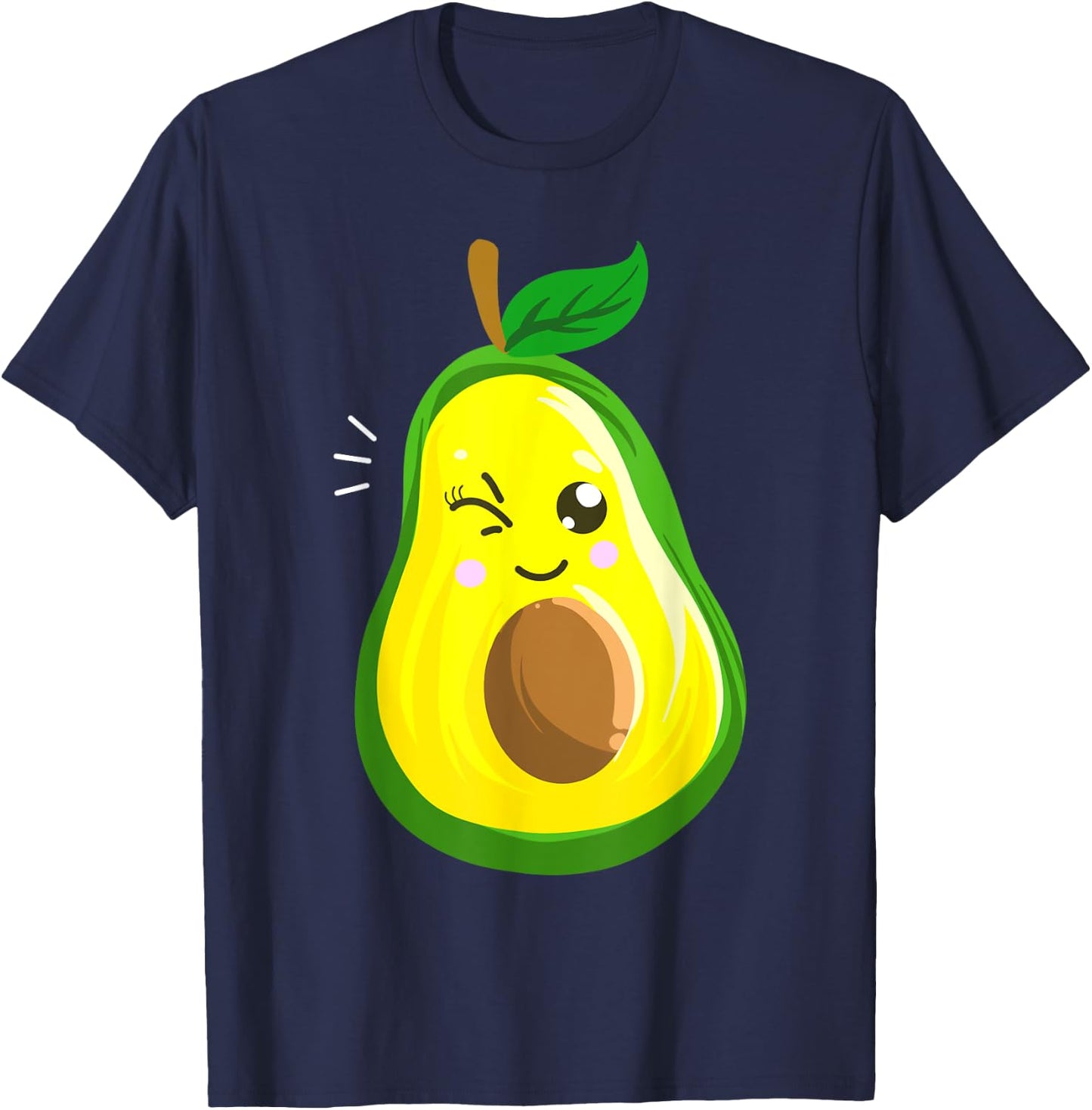 Cute Avocado Gift Kids Men Women Funny Winking Fruit T-Shirt - T-Shirt | Navy