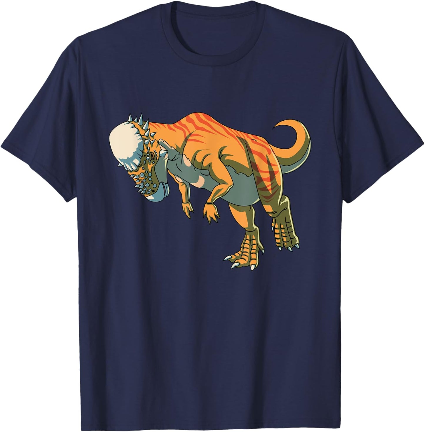 Realistic Pachycephalosaurus Dinosaur Prehistoric Art T-Shirt - T-Shirt | Navy
