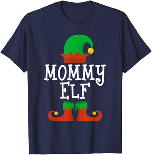 Family I'm The Mommy Elf Christmas Matching Pajama Funny T-Shirt - T-Shirt | Navy