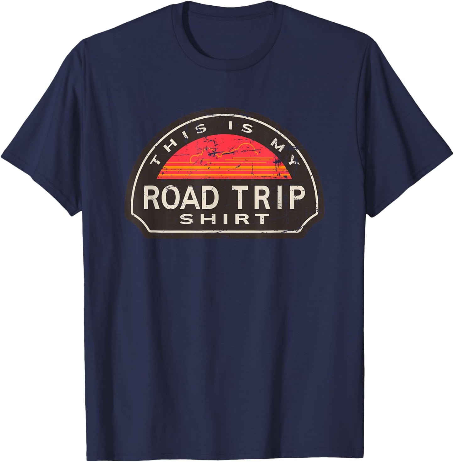 This Is My Road Trip Shirt Retro Travel Vacation Weekend T-Shirt - T-Shirt | Navy