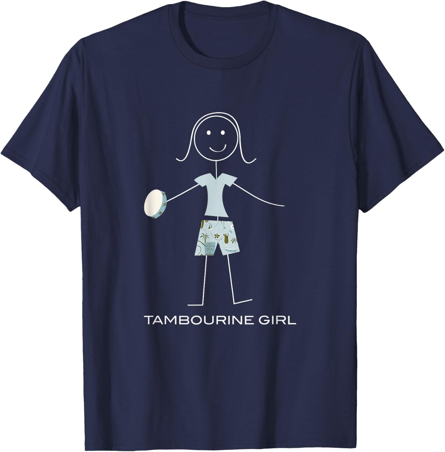 Funny women's tambourine, girls' musician gifts T-Shirt - T-Shirt | Navy