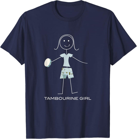 Funny women's tambourine, girls' musician gifts T-Shirt - T-Shirt | Navy