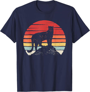 Vintage Retro Cougar T-Shirt - T-Shirt | Navy