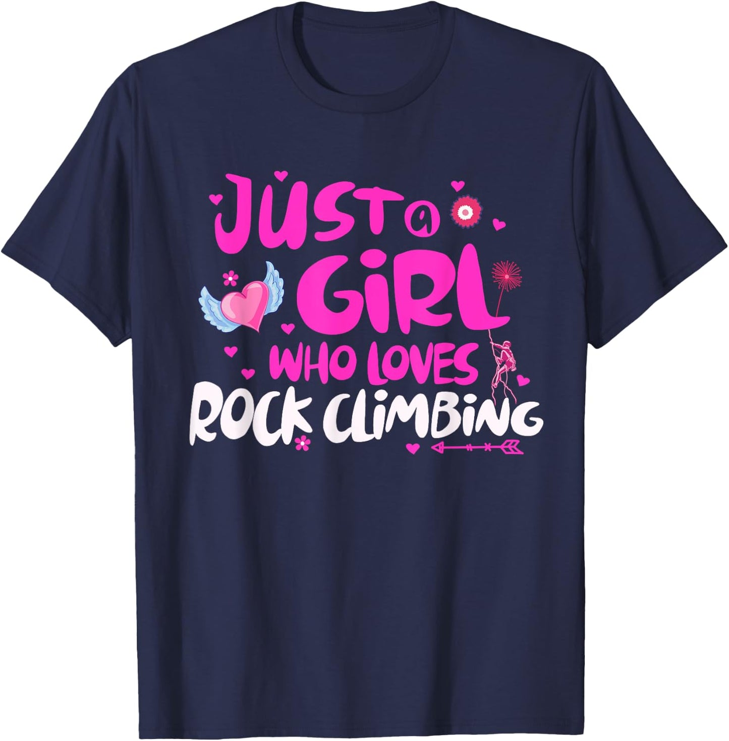 Just a Girl Who Loves Rock Climbing T-Shirt - T-Shirt | Navy