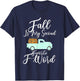 Fall Is My Second Favorite F Word Pumpkin Cheetah Truck Gift T-Shirt - T-Shirt | Navy